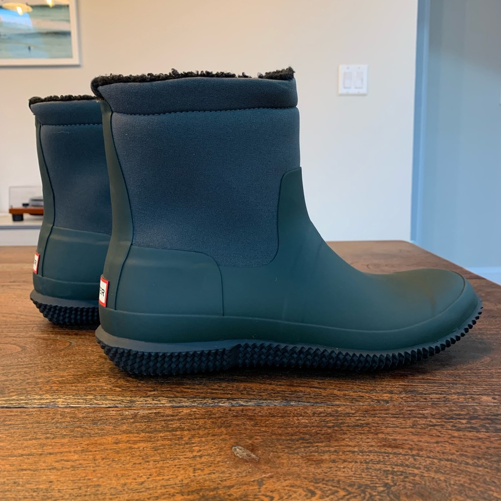 HUNTER Men's Insulated Roll Top Vegan Shearling Boots
